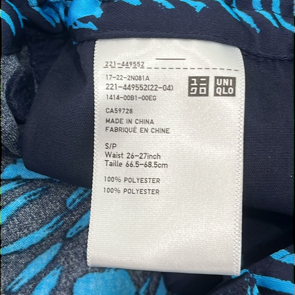 Marni X Uniqlo Drape Relaxed Wide Straight Pants Black Blue S - Picture 11 of 12